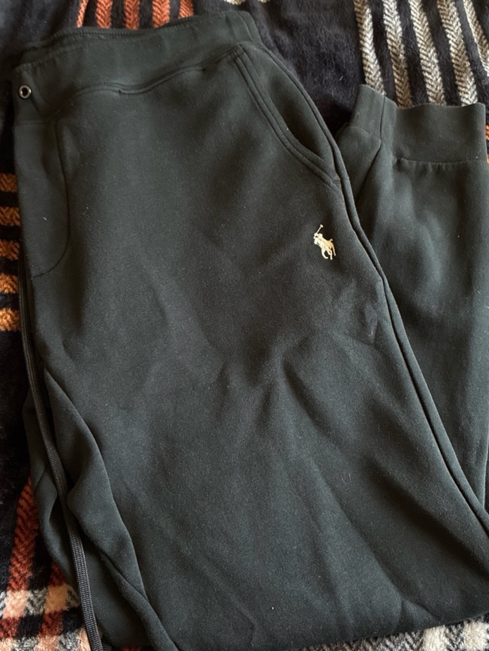 Polo by Ralph Lauren Black Sweatpants with Embroidered Pony